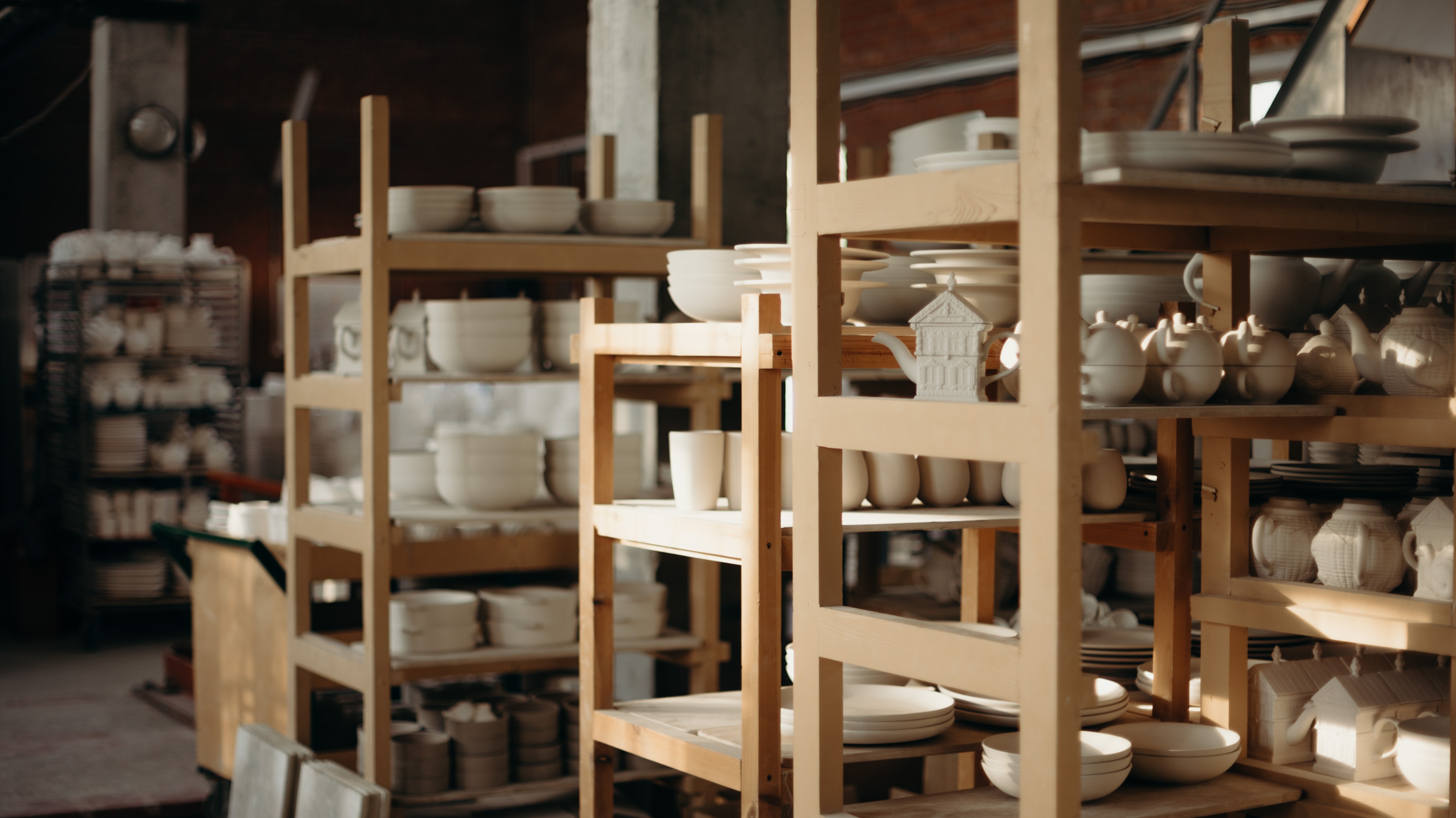 pottery shelf